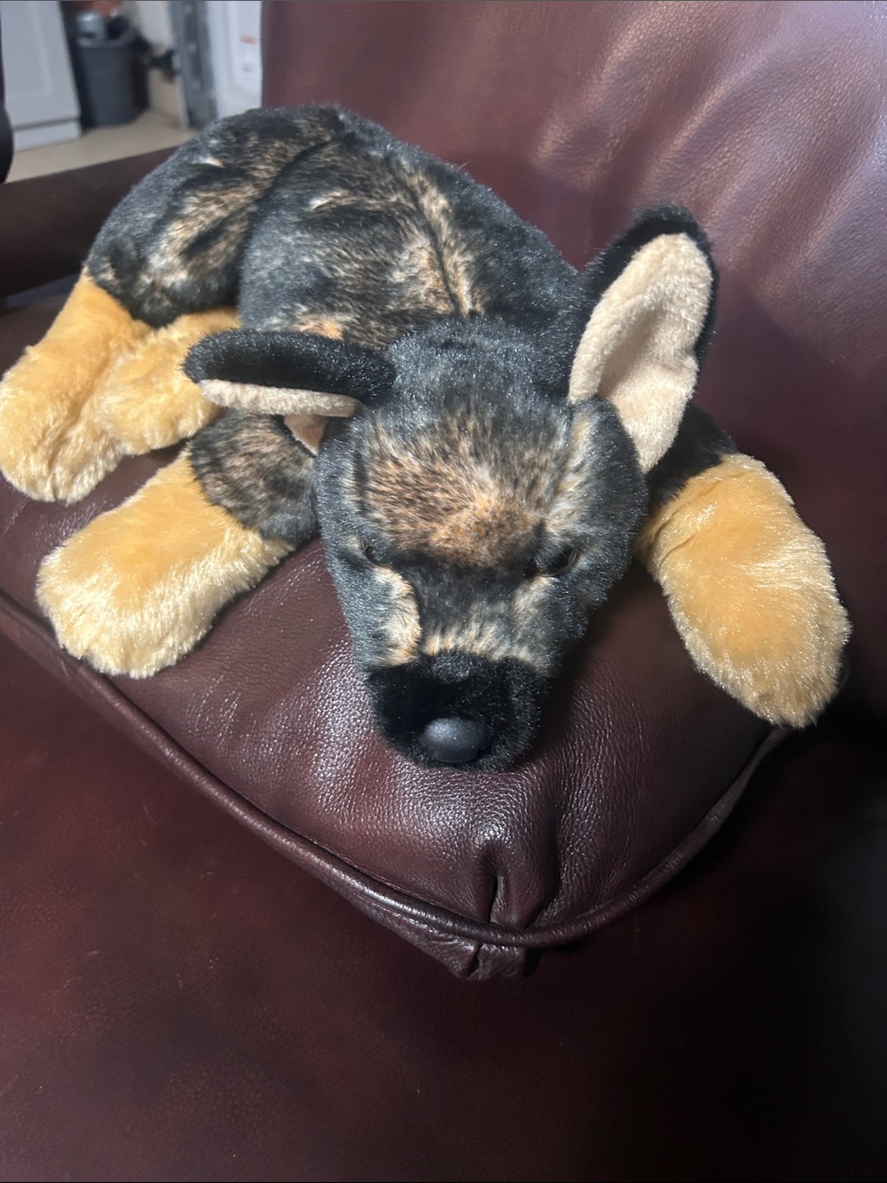 Plush German Shepherd Dog Toy - Black and Brown